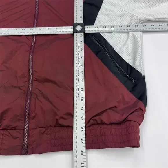 Nike Jordan II Jacket Men's Large Red/White Light Full Zip Flight Warm‎ Up